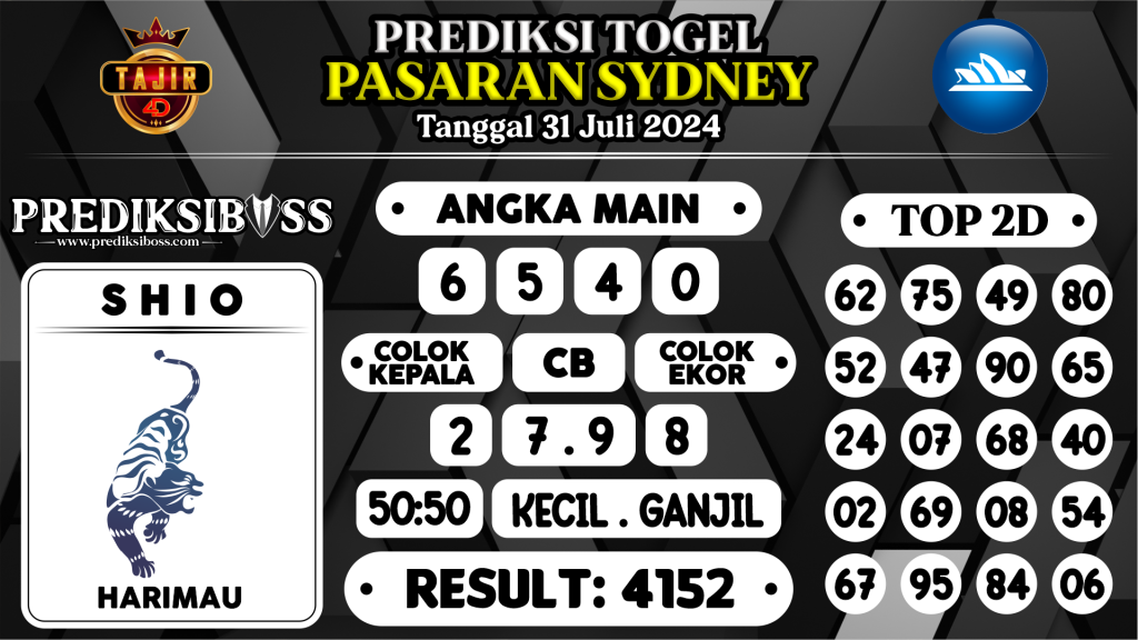 https://prediksibosskita.com/prediksi-boss-togel-sidney-rabu-31-juli-2024/