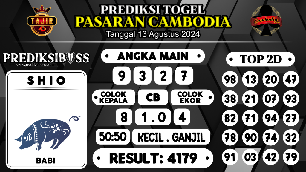 https://prediksibosskita.com/prediksi-boss-togel-cambodia-selasa-13-agustus-2024/